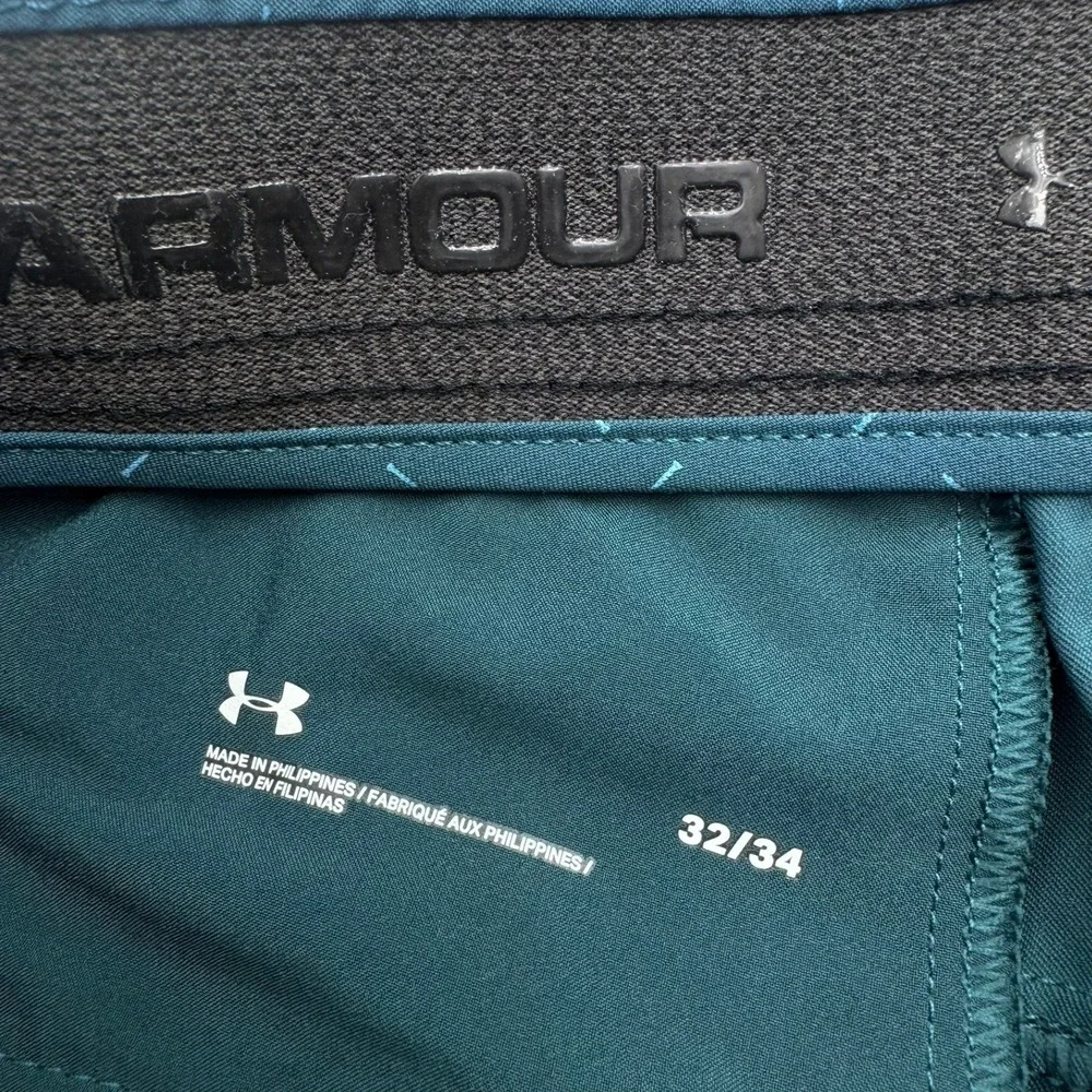 UNDER ARMOUR Men's‎ 32/34 Teal Vanish Showdown Performance Golf Tee Print Pants